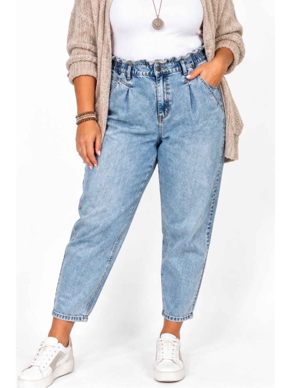Vintage America Paperbag Waist Light Wash Jeans